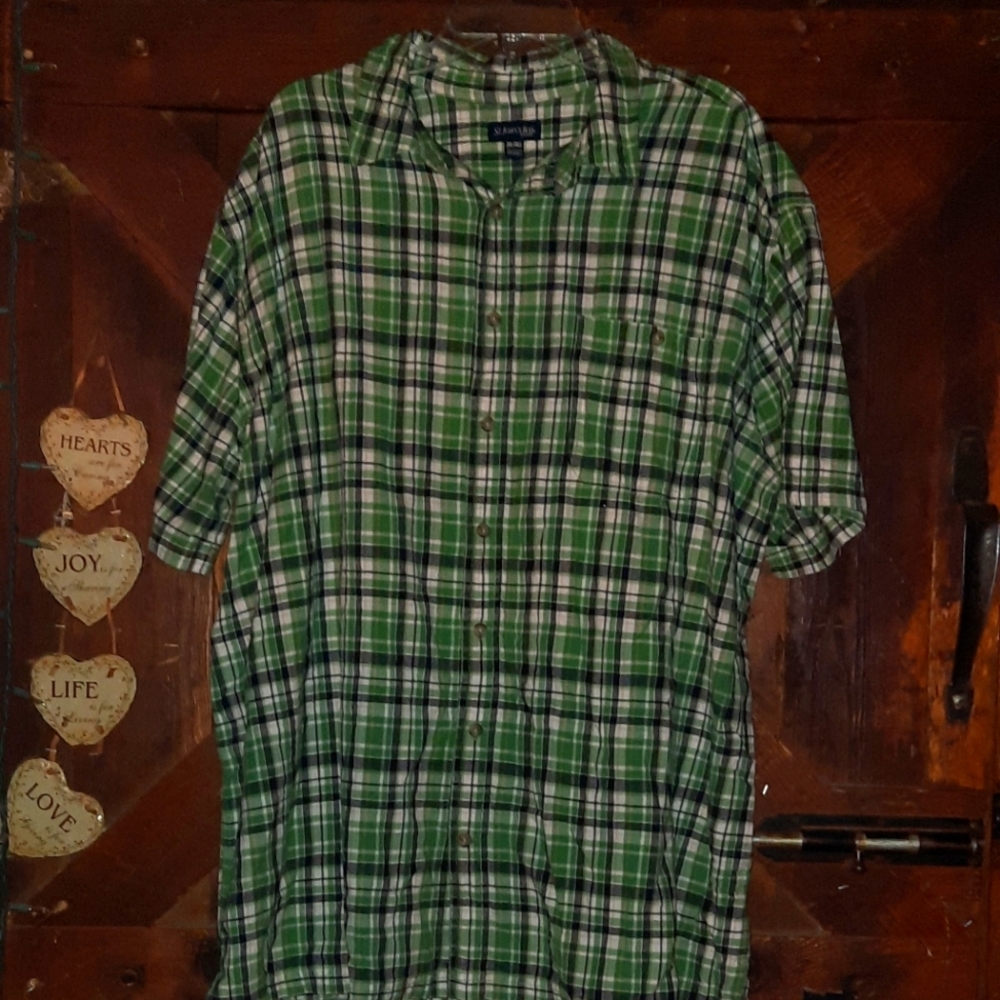 🍀3/15 St. John Bay Men's Flannel Plaid Shirt - Picture 2 of 6